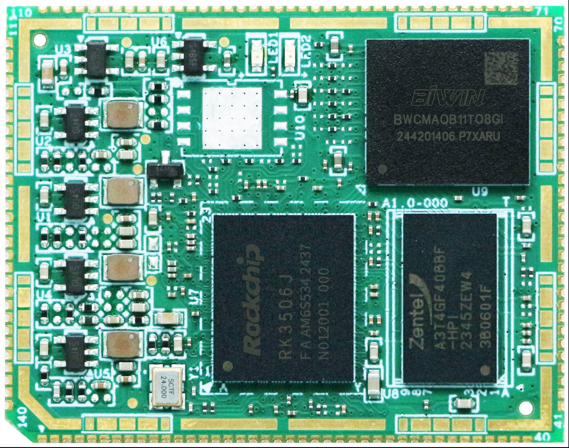 瑞芯微RK3506（3核ARM+Cortex-A7 + ARM Cortex-M0）工业核心板规格书