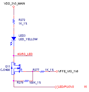 图 21 4G/5G模块状态指示灯电路设计