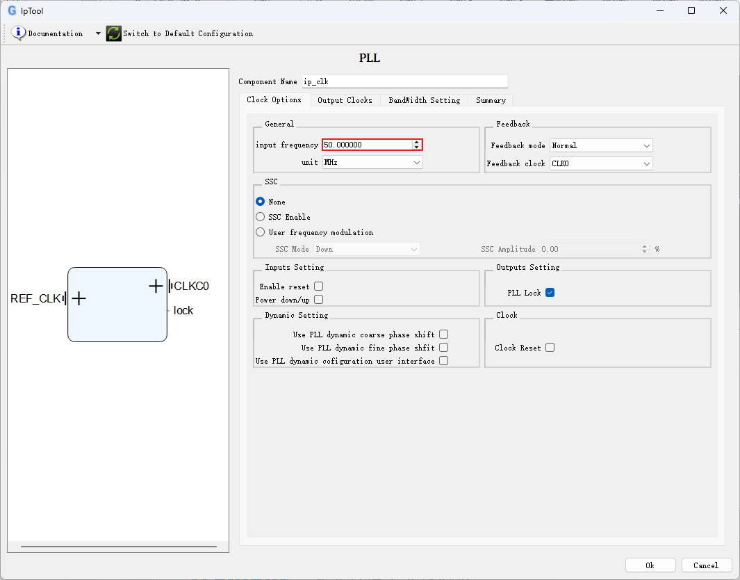 图 23 PLL IP核配置