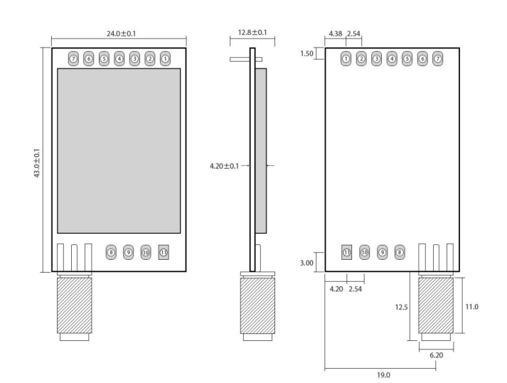 图 43 LaRo模块机械尺寸