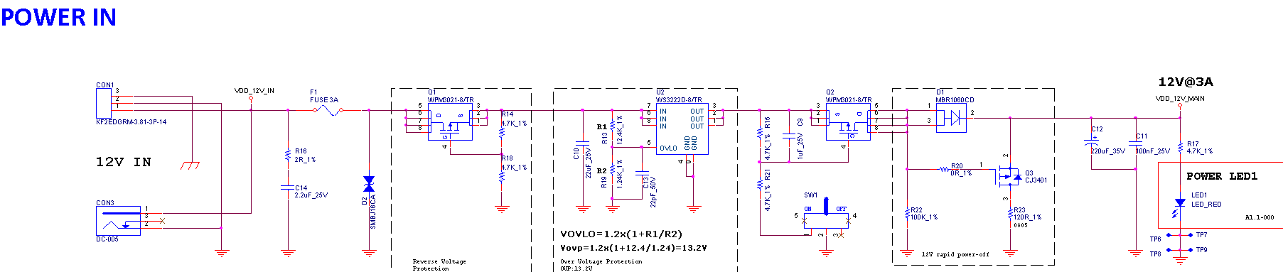 图 9 输入级电源保护电路