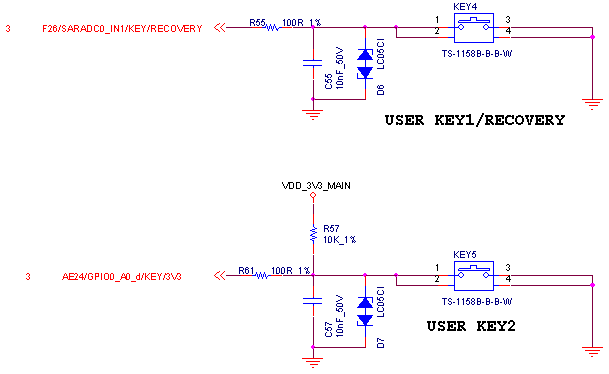 图 33 用户输入按键电路设计