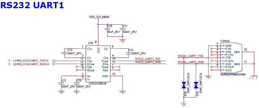 图 30 RS232 UART1串口电路设计