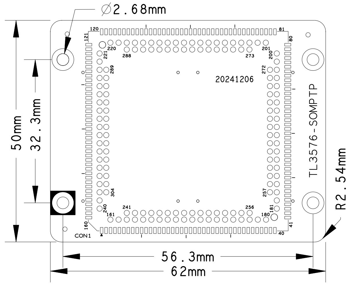 图 9 转接板机械尺寸图
