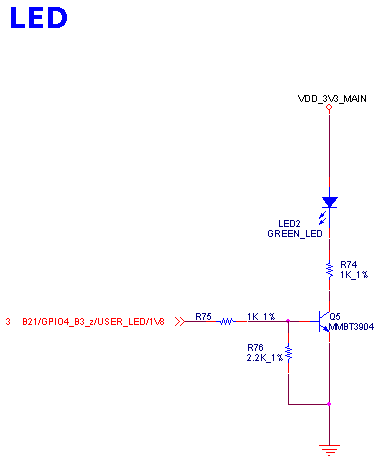 图 18 用户可编程指示灯电路设计