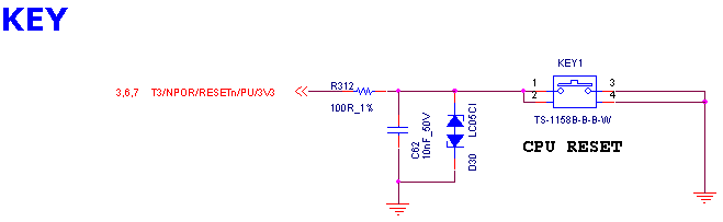 图 22 RESET按键电路设计