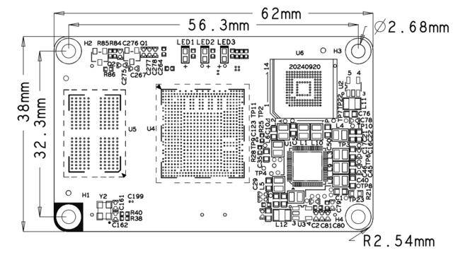图 12 核心板机械尺寸图