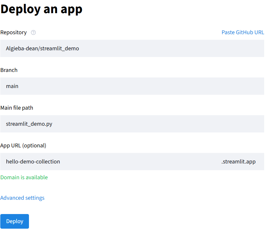 deploy app