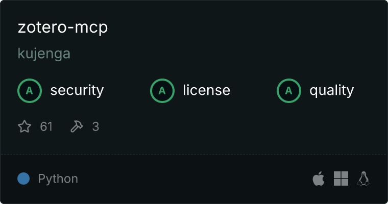 Zotero服务器MCP服务器