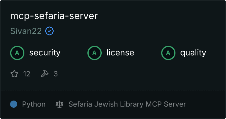 Sefaria Jewish Library Server MCP server