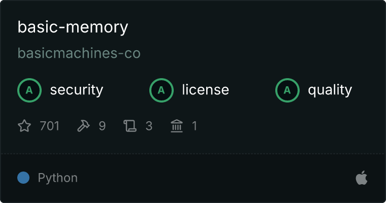basic-memory MCP服务器