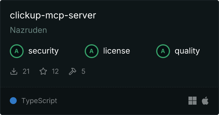 ClickUp Server MCP 服务器
