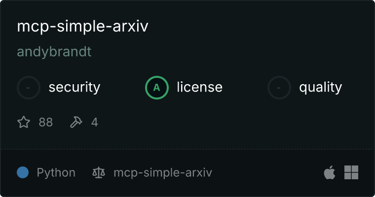 mcp-simple-arxiv MCP服务器