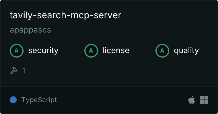 tavily-search-mcp-server MCP服务器