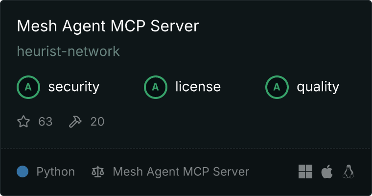 Mesh Agent Server MCP server