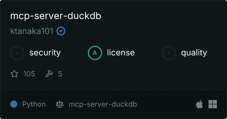mcp-server-duckdb MCP 服务器