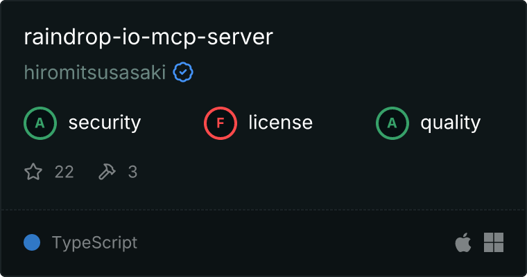 Raindrop.io 服务器 MCP 服务器