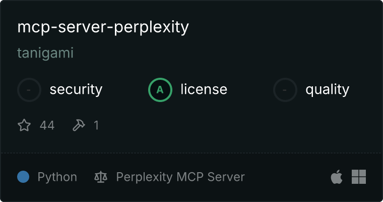Perplexity服务器MCP服务器