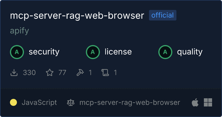 mcp-server-rag-web-browser MCP服务器