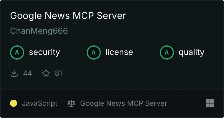 Google News Server MCP 服务器