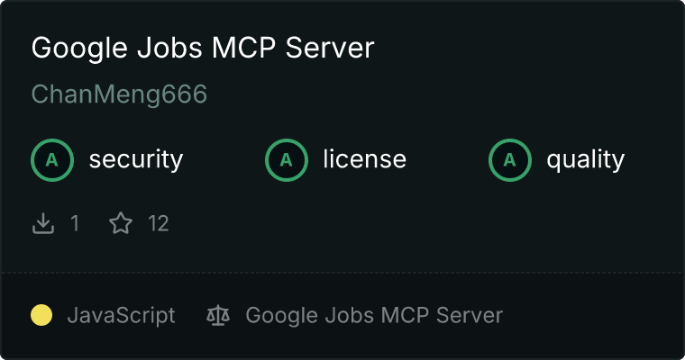 Google Jobs Server MCP 服务器