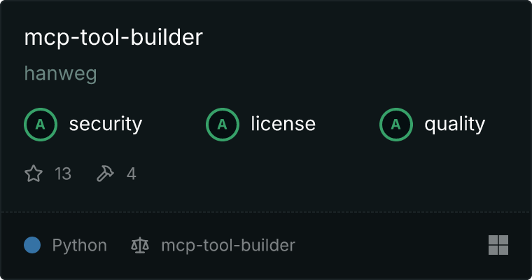 mcp-tool-builder MCP服务器