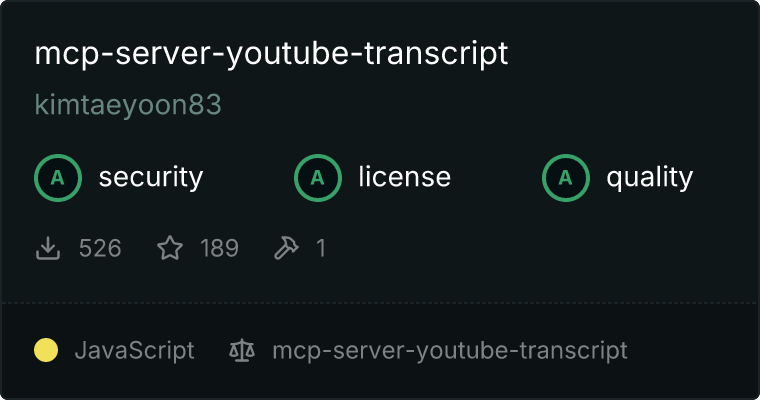 mcp-server-youtube-transcript MCP 服务器