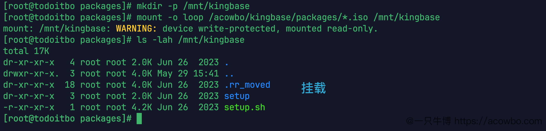 挂载 ISO 安装包