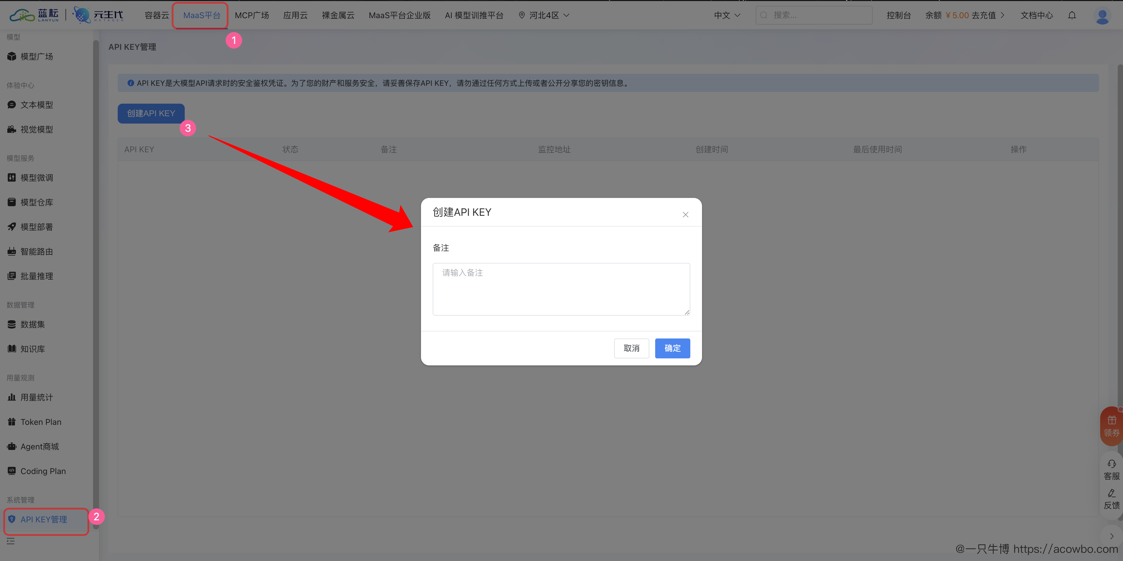 新建 API Key