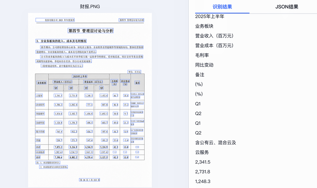 OCR 识别结果