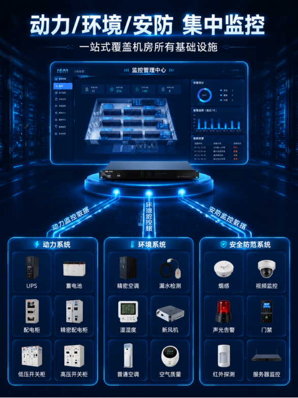 动环监控系统架构入门：动力、环境、安防三大子系统的监控边界