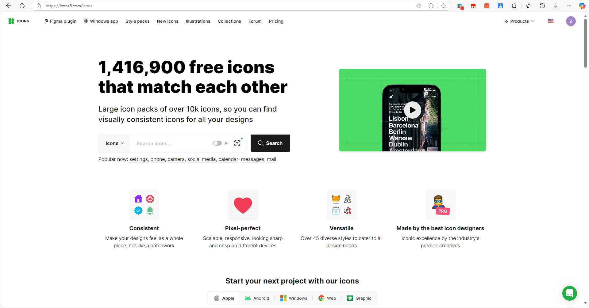 程序员的宝藏图标资源库:Icons8一键解锁高效设计