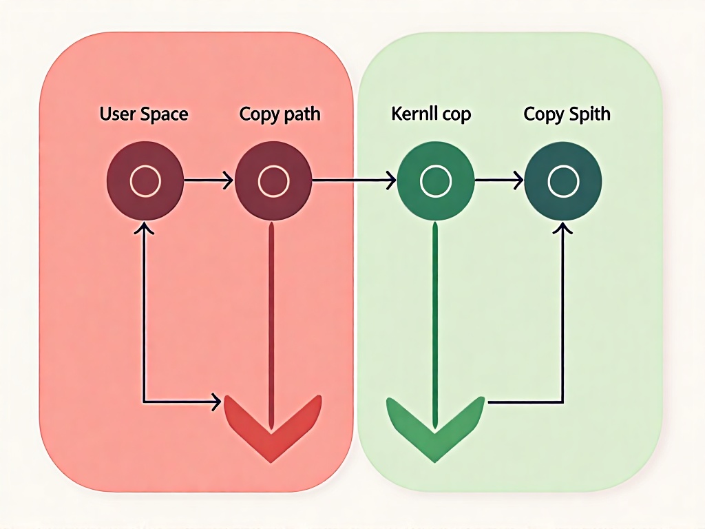 传统拷贝与零拷贝路径对比