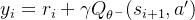 y_i = r_i + \gamma Q_{\theta^-}(s_{i+1}, a')