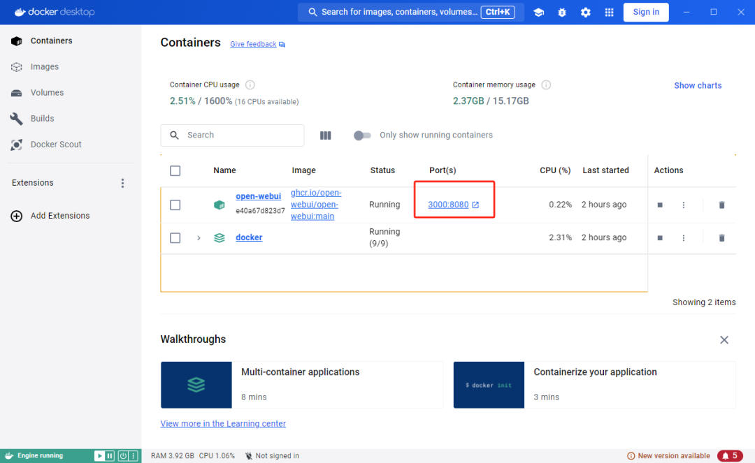 Open-WebUI 运行界面
