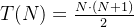 T(N)=\frac{N\cdot (N+1)}{2}