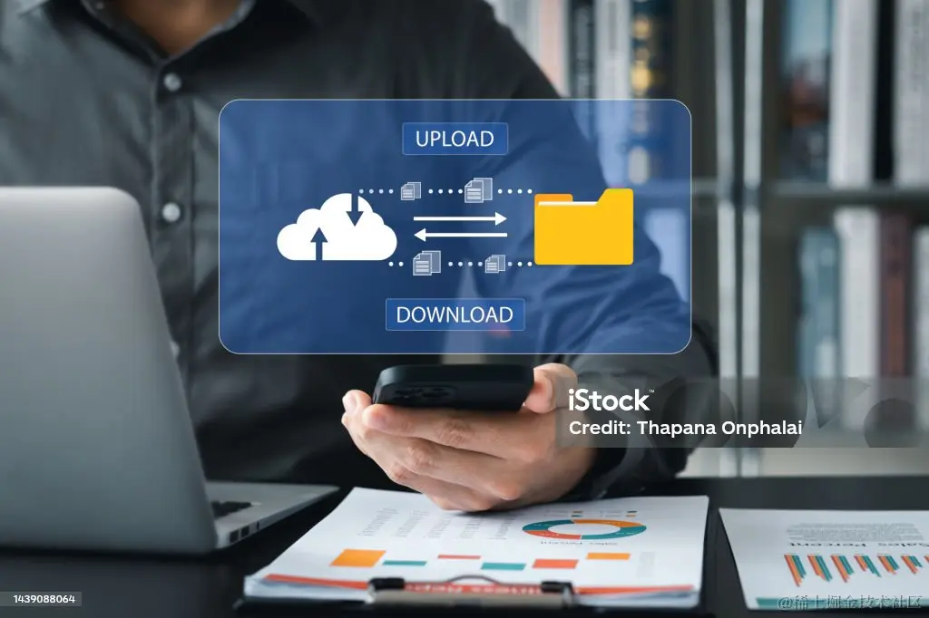 Cloud computing and online storage technologies, cloud computing and communications, connection to Internet server services for data transfer and data management. Sharing Stock Photo