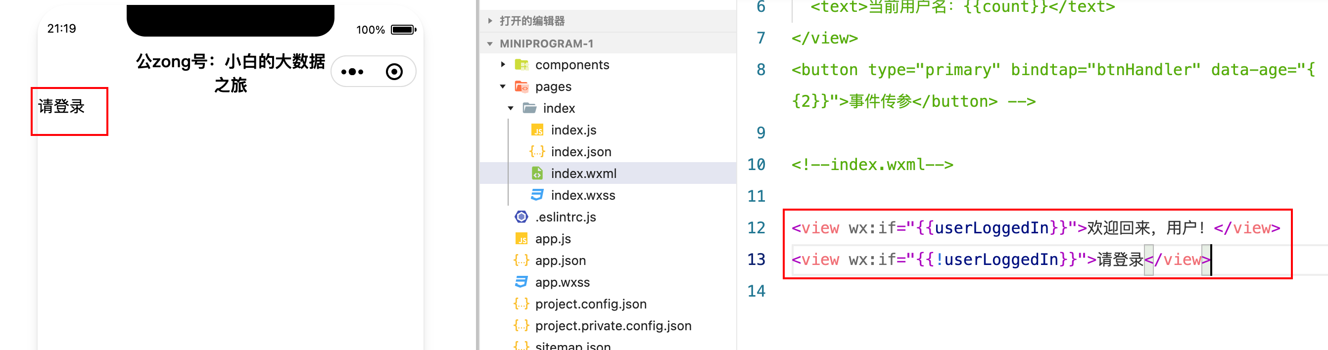 零基础微信小程序开发——WXML 模板语法之条件渲染（保姆级教程+超详细）