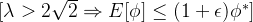 [ \lambda > 2\sqrt{2} \Rightarrow E[\phi] \leq (1 + \epsilon)\phi^* ]