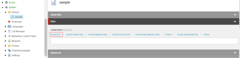 2.Sitecore-设置别名链接