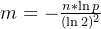 m = -\frac{n*\ln p}{(\ln 2)^{2}}