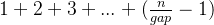 1+2+3+...+(\frac{n}{gap}-1)