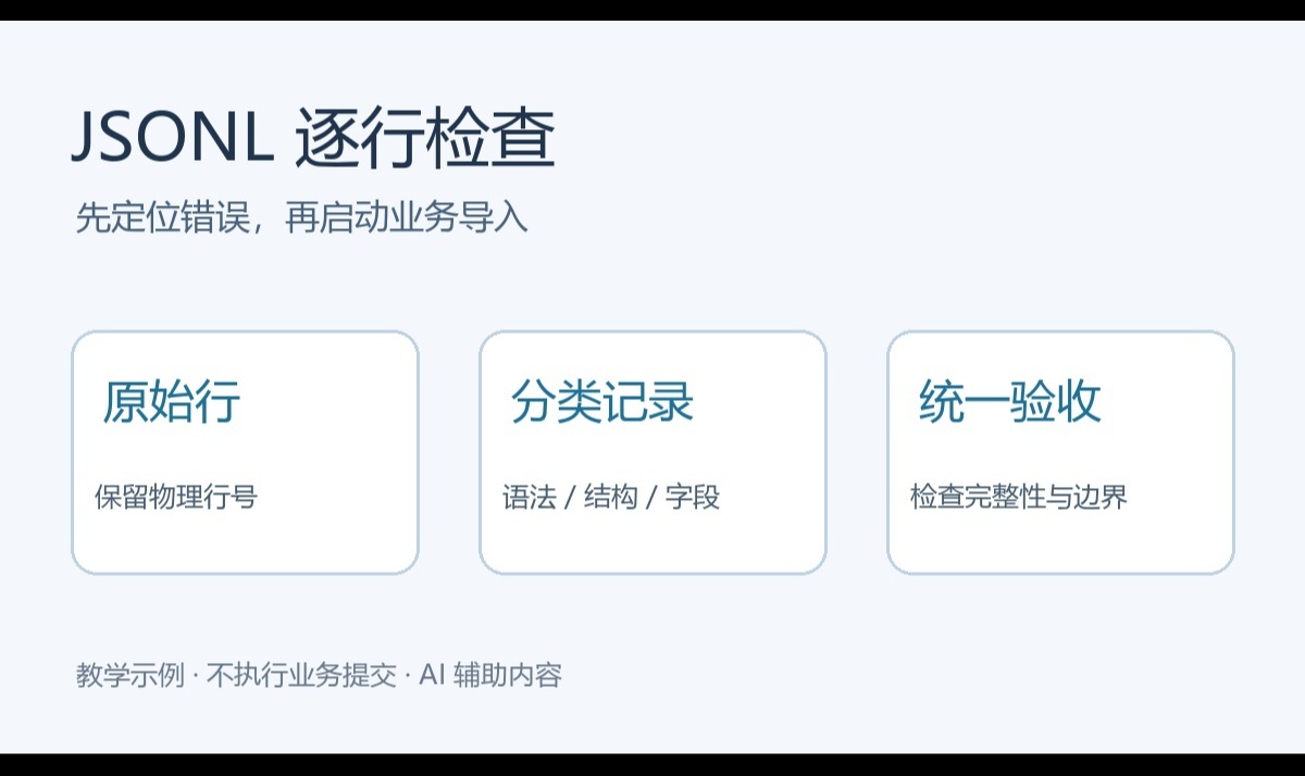 按行处理 JSONL：让坏记录可定位而不悄悄丢失