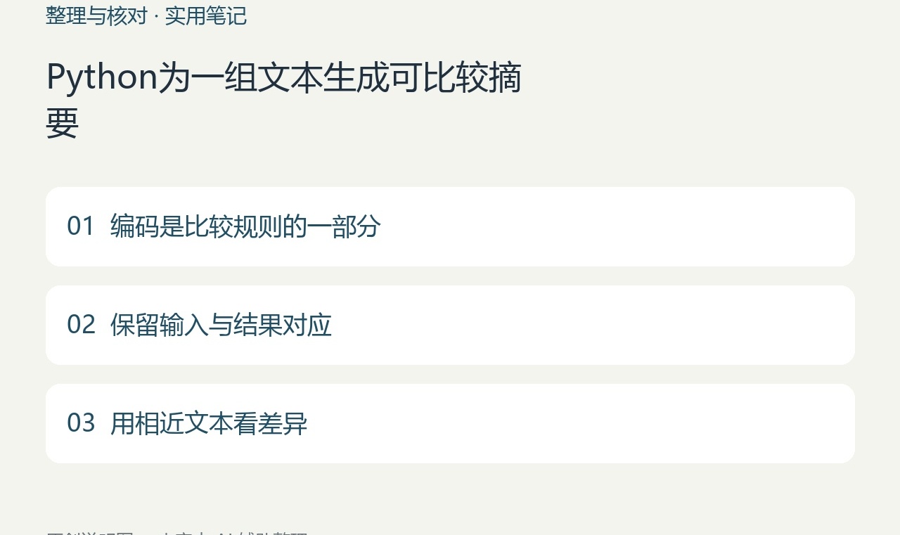 Python为一组文本生成可比较摘要