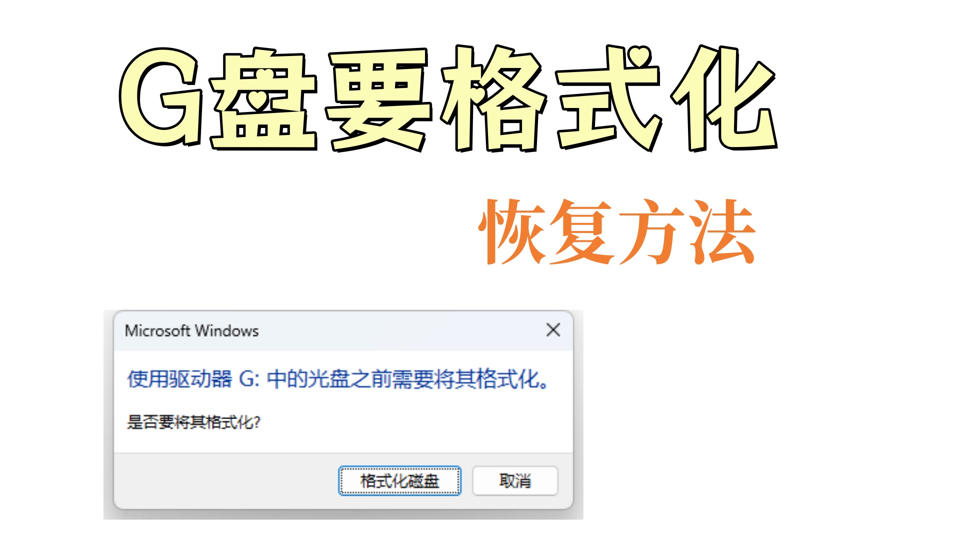 G盘打开提示格式化：原因解析与恢复策略