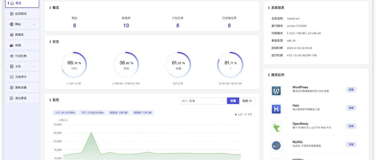 一款开源的linux可视化管理项目，运维效率翻倍