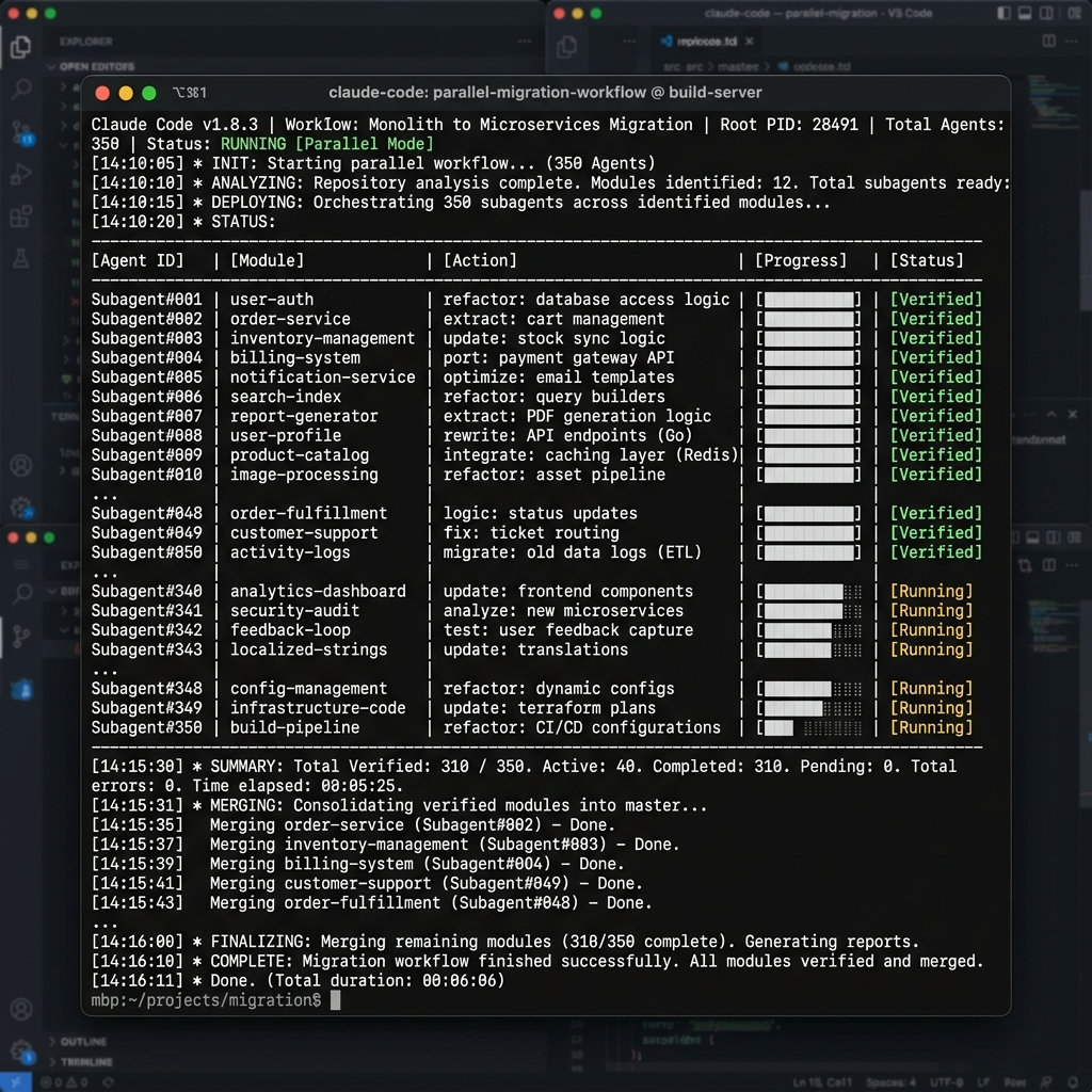 Claude Code 终端运行 Dynamic Workflows 截图