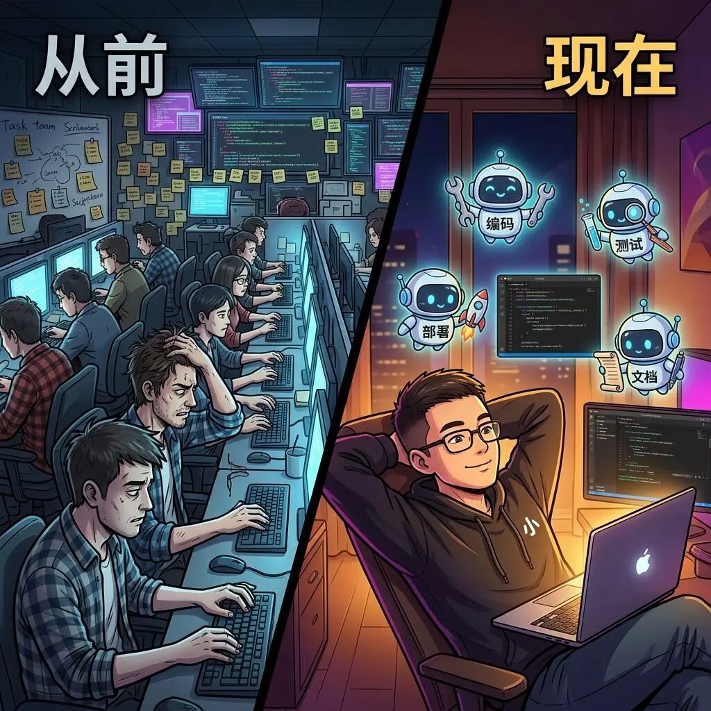 从前一整排程序员，现在就我一人——氛围编码时代的小机