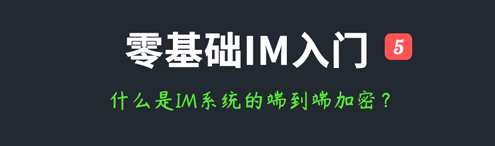 零基础IM开发入门(五)：什么是IM系统的端到端加密？