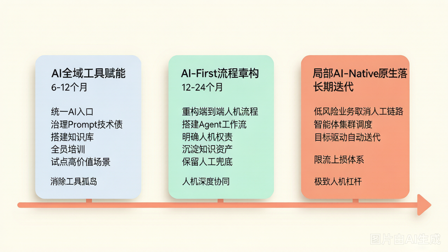 企业AI原生转型三阶段路线图